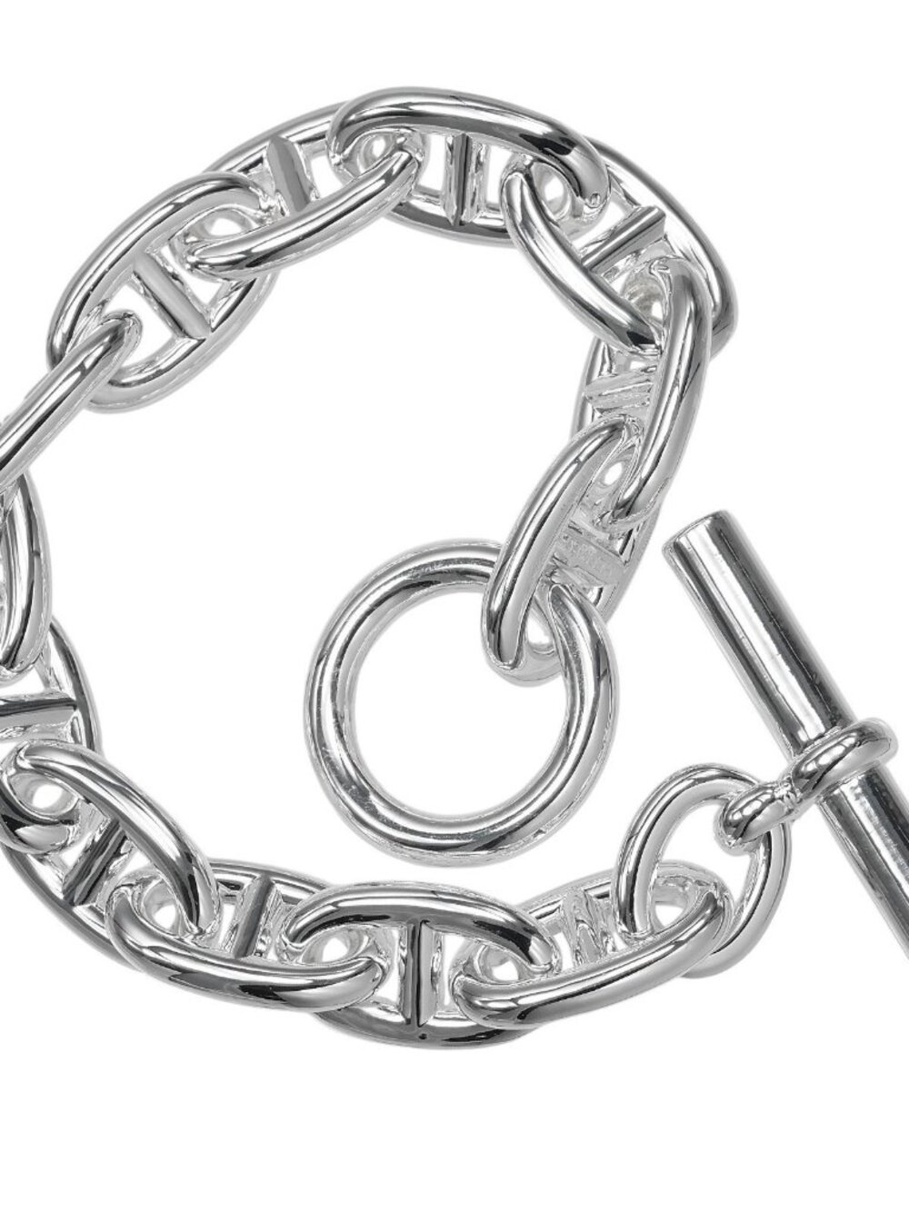HERMES Chaine d'Ancre TGM 13 links Bracelet Silver925 121.5g Women - Picture 8 of 8